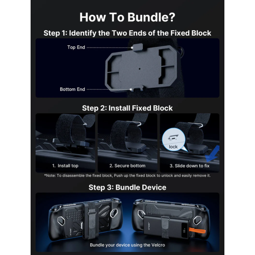 JSAUX ModCase for ROG Ally with Detachable Front Shell, Protective Case, Metal Bracket and Strap Compatible with ASUS ROG Ally Accessories Basic Set