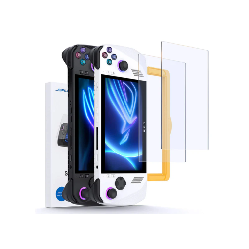 JSAUX ROG Ally Screen Protector 2-Pack, Anti Glare 9H Hardness Tempered Glass Screen Protector with Guiding Frame - Clear