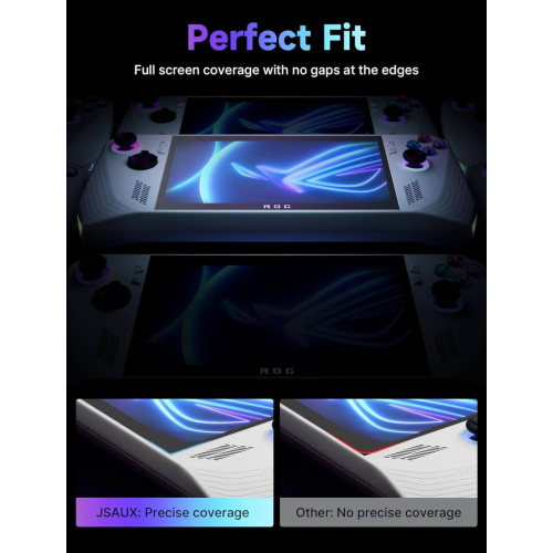 JSAUX ROG Ally Screen Protector 2-Pack, Anti Glare 9H Hardness Tempered Glass Screen Protector with Guiding Frame - Clear