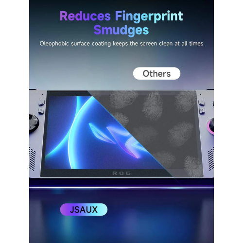 JSAUX ROG Ally Screen Protector 2-Pack, Anti Glare 9H Hardness Tempered Glass Screen Protector with Guiding Frame - Clear