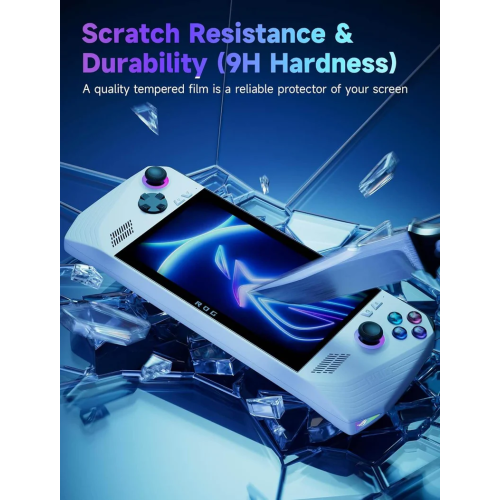 JSAUX ROG Ally Screen Protector 2-Pack, Anti Glare 9H Hardness Tempered Glass Screen Protector with Guiding Frame - Clear