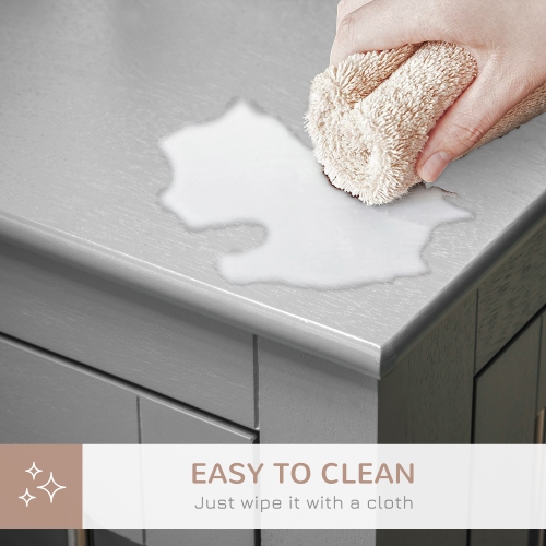 PawHut Dog Crate Furniture, 32" Dog Kennel Side End Table with Three Doors, Locks, Dog Cage for Indoor Use, for Small Medium Dogs, Grey