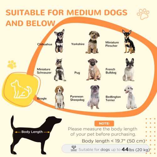 PawHut – Table d'appoint avec deux portes pour cage de chien, 31,5 po, pour chiens de race moyenne, gris