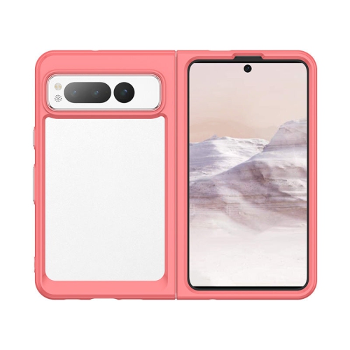 PANDACO Acrylic Pink Hard Clear Case for Google Pixel Fold