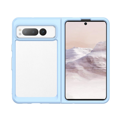 PANDACO Acrylic Blue Hard Clear Case for Google Pixel Fold