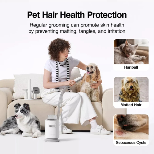 Neakasa P0 Pro Pet Grooming System: 99% Pet Hair Vacuum and Low-Noise Grooming Kit for Easy, Stress-Free Grooming at Home