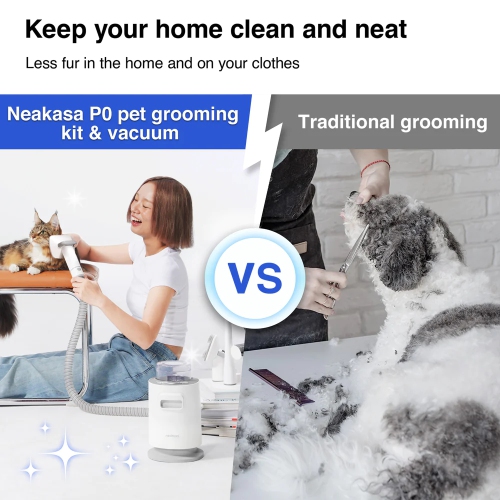 Neakasa P0 Pro Pet Grooming System: 99% Pet Hair Vacuum and Low-Noise Grooming Kit for Easy, Stress-Free Grooming at Home