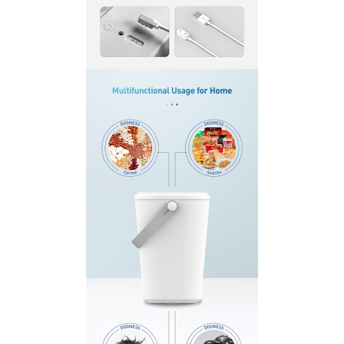 Dogness S01 Grigio Pet Food Storage: Vacuum Sealed, 12L Capacity