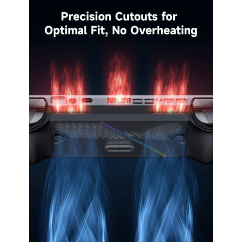 JSAUX ModCase for ROG Ally X with Detachable Front Shell, Protective Case, Metal Bracket and Strap Compatible with ASUS ROG Ally X (PC0111) - Black