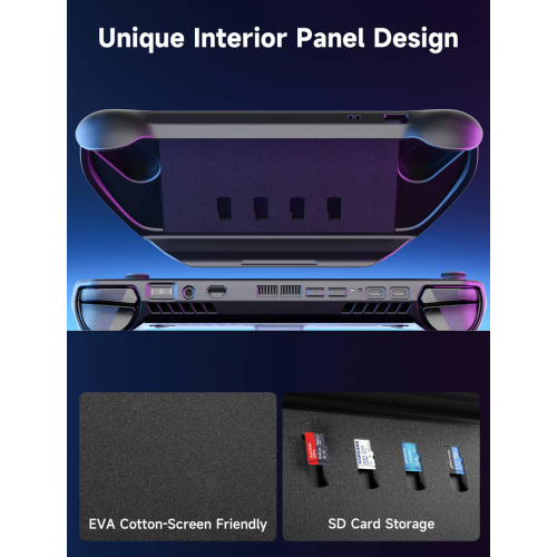 JSAUX ModCase for ROG Ally X with Detachable Front Shell, Protective Case, Metal Bracket and Strap Compatible with ASUS ROG Ally X (PC0111) - Black