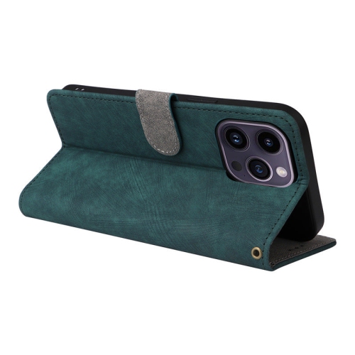 PANDACO Forest Green Suede Wallet Case for iPhone 16 Pro Max