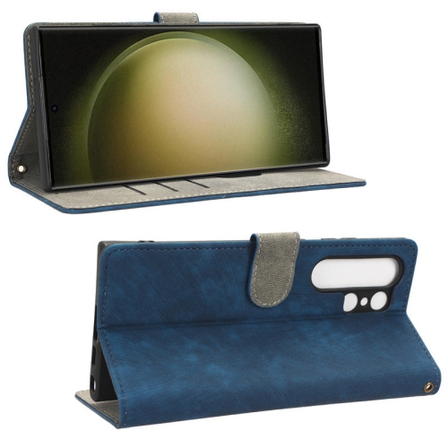 Étui-portefeuille bleu marine de PANDACO pour Galaxy S24 Ultra de Samsung