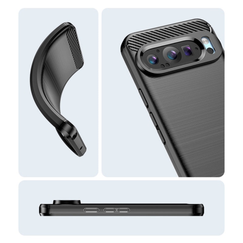 PANDACO étui en métal brossé noir pour Pixel 9 Pro XL de Google