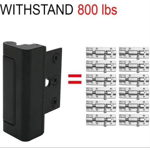 2pcs serrure de porte de sécurité noire pour la maison