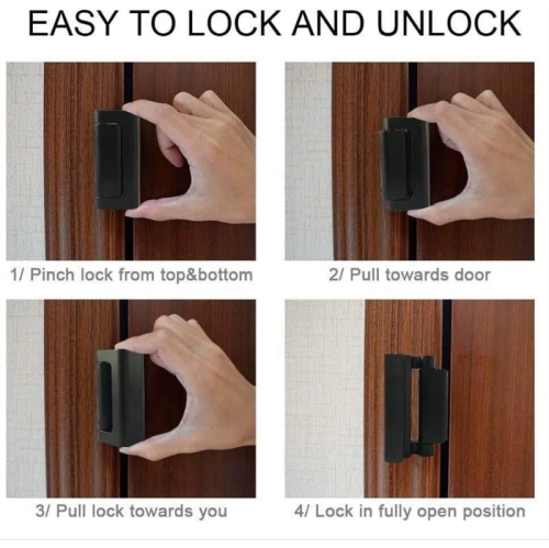 2pcs serrure de porte de sécurité noire pour la maison