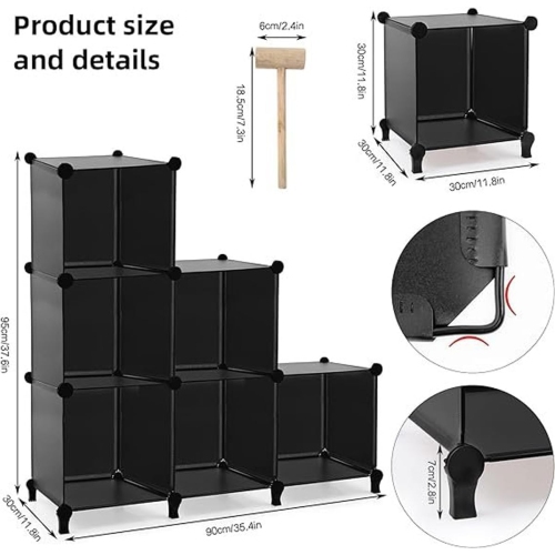 Cube Storage Shelf Bookshelf with Metal Hammer