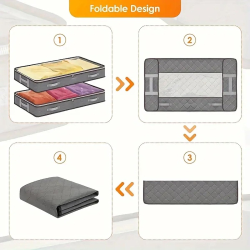 4 Pack Clothes Storage Bins Foldable Closet Organizer Storage Containers with Durable Handles Thick Fabric