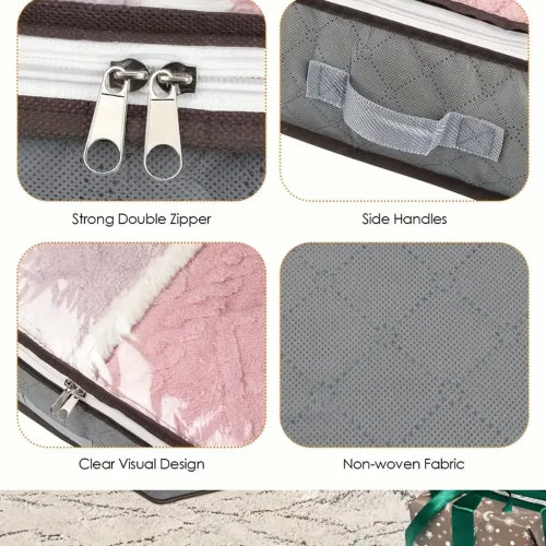 4 Pack Clothes Storage Bins Foldable Closet Organizer Storage Containers with Durable Handles Thick Fabric