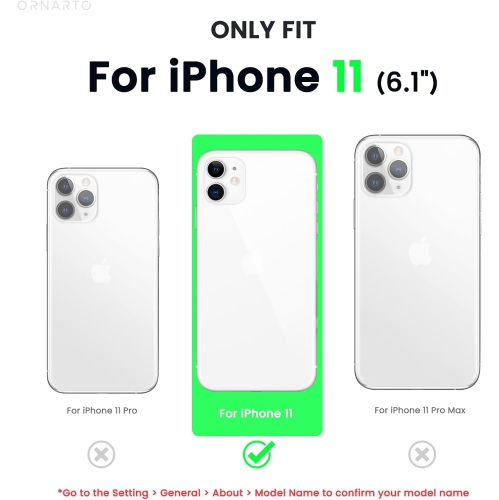 ORNARTO Compatible with iPhone 11 Case 6.1 inch, with 2 x Screen Protector Liquid Silicone Gel Ruber Cover [Square Edge] Shockproof Protective Phone