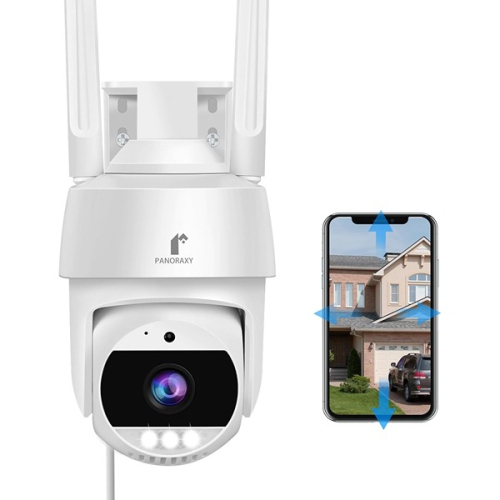 Image 1 de 4.. Caméras de sécurité extérieures PPanoraxy 2K - caméra Wi-Fi 3&nbsp;Mpx 360° IP66
