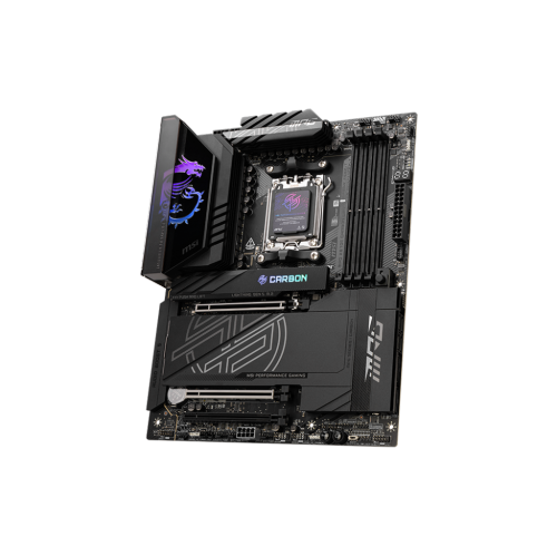 MSI MPG X870E CARBON Wi-Fi avec DDR5, 2x PCIe 5,0 x16, 4x fentes M.2, 7,1 Audio, 5Gb + 2,5Gb LAN, Wi-Fi 7