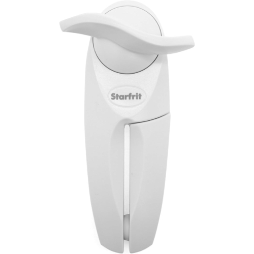 Starfrit Little Beaver Can Opener - Safe - Holds Lid and Leaves No Sharp Edges on Lid - Comfort Grip - 3 year warranty - White