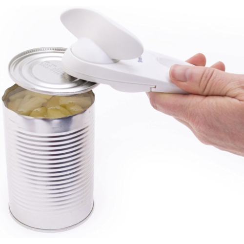 Starfrit Little Beaver Can Opener - Safe - Holds Lid and Leaves No Sharp Edges on Lid - Comfort Grip - 3 year warranty - White