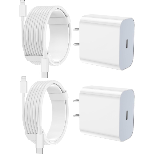 iPhone Charger Apple Charger,[Apple MFi Certified]2 Pack Apple Type C Wall Charger Block with 2 Pack [6FT&10FT] Long USB C to Lightning Cable for iPh