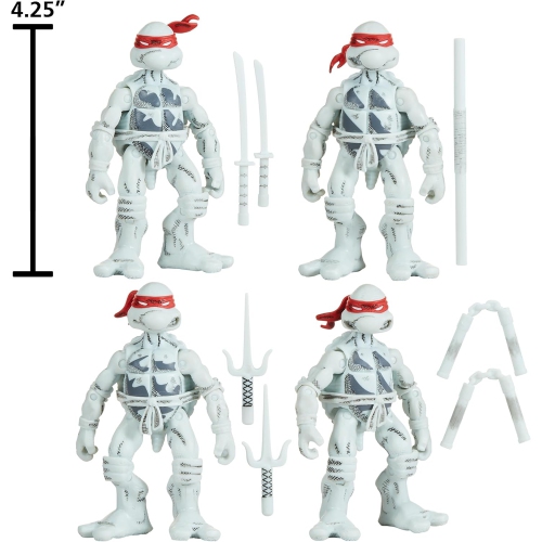 Teenage Mutant Ninja Turtles 4 Inch Action Figure 4-Pack Box Set - Ninja Turtles Black and White Comic Book Figures