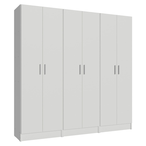 MADESA  Kitchen Set 3 Pantry Storage Cabinet With 5 Utility Shelves 23"l Wooden Organization Unit for Kitchen - In White