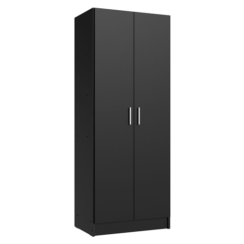 Madesa Garage Pantry Storage Cabinet 2 Doors with 5 Utility Shelves 23"L Wooden Organization Unit for Garage - Black