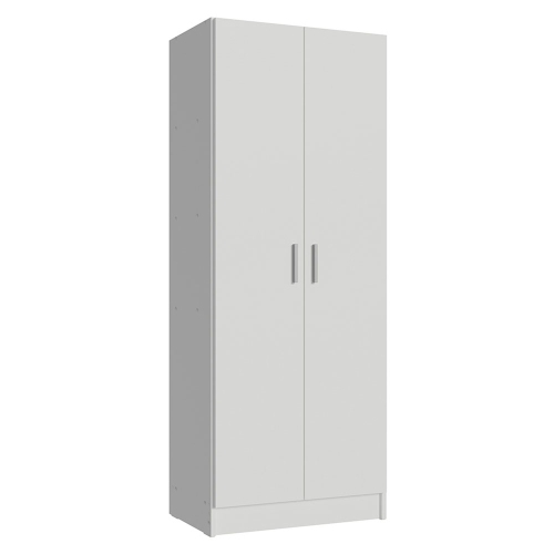 Madesa Garage Pantry Storage Cabinet 2 Doors with 5 Utility Shelves 23"L Wooden Organization Unit for Garage - White