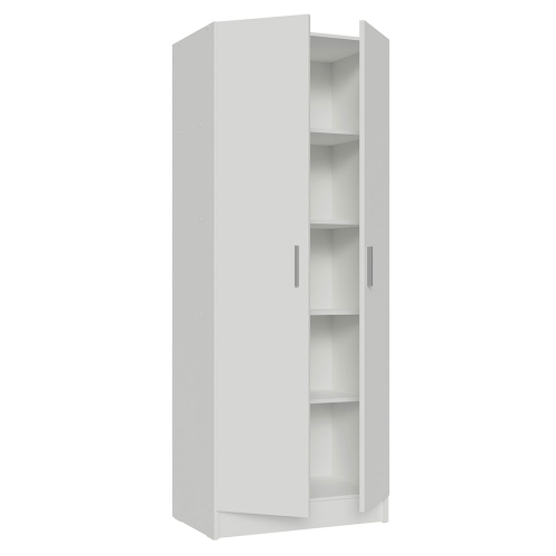 Madesa Garage Pantry Storage Cabinet 2 Doors with 5 Utility Shelves 23"L Wooden Organization Unit for Garage - White