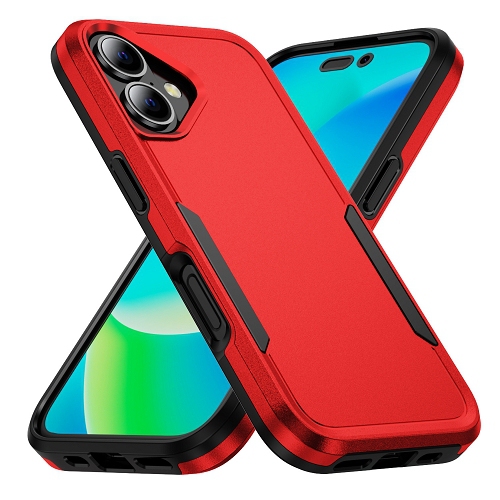 TopSave – Étui mince, léger, robuste et protecteur Armor pour iPhone de 16 6,1 po, rouge, nouveau style Matt Polish PC+TPUR 2-en-1