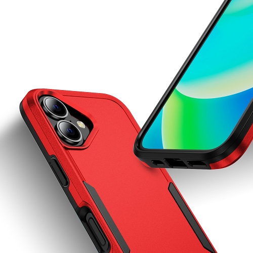 TopSave – Étui mince, léger, robuste et protecteur Armor pour iPhone 16 plus de 2 po, rouge, nouveau style Matt Polish PC+TPU 6,7-en-1