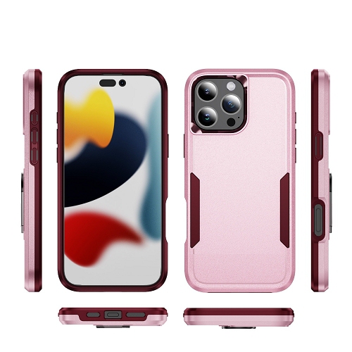 TopSave – Étui mince, léger, robuste et protecteur Armor pour iPhone 16 Pro de 2 po, rose, nouveau style Matt Polish PC+TPU 6,3-en-1