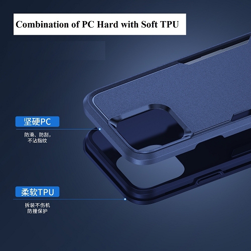 TopSave New Style Matt Polish PC+TPU 2 in 1 Slim Lightweight Shockproof, Rugged, Protective Armor Case For iPhone 16 Pro 6.3-Inch, Navy Blue