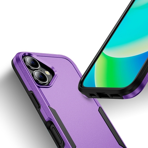 TopSave New Style Matt Polish PC+TPU 2 in 1 Slim Lightweight Shockproof, Rugged, Protective Armor Case For iPhone 16 6.1-Inch, Purple