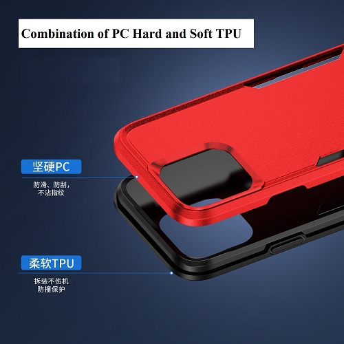 TopSave New Style Matt Polish PC+TPU 2 in 1 Slim Lightweight Shockproof, Rugged, Protective Armor Case For iPhone 16 Pro 6.3-Inch, Red