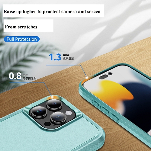 TopSave New Style Matt Polish PC+TPU 2 in 1 Slim Lightweight Shockproof, Rugged, Protective Armor Case For iPhone 16 Pro Max 6.9-Inch, Teal