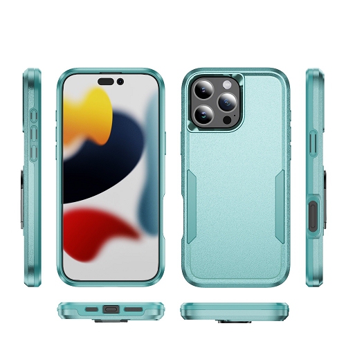 TopSave New Style Matt Polish PC+TPU 2 in 1 Slim Lightweight Shockproof, Rugged, Protective Armor Case For iPhone 16 Pro Max 6.9-Inch, Teal