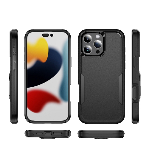 TopSave – Étui mince, léger, robuste et protecteur Armor pour iPhone 16 Pro Max de 2 po, noir, nouveau style Matt Polish PC+TPU 6,9-en-1