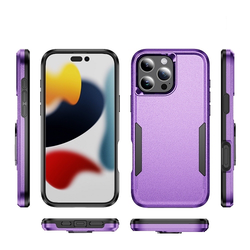 TopSave New Style Matt Polish PC+TPU 2 in 1 Slim Lightweight Shockproof, Rugged, Protective Armor Case For iPhone 16 Pro Max 6.9-Inch, Purple