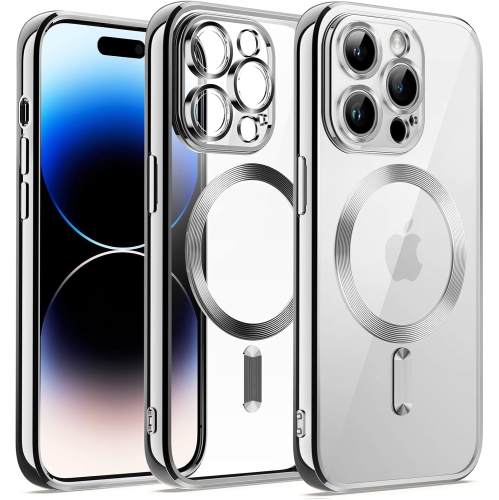 TopSave – Étui souple transparent pour iPhone 16 Pro de 6,3 po, objectif d’appareil photo protection complète, avec MagSafe, étui antichoc en TPUR