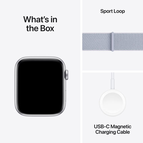 TELUS Apple Watch SE 44mm Silver Aluminum Case w/ Blue Cloud Sport Loop - Monthly Financing