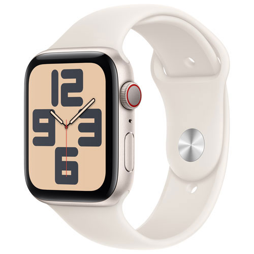 TELUS Apple Watch SE 44mm Starlight Aluminum Case w/ Starlight Sport Band - M/L - Monthly Financing