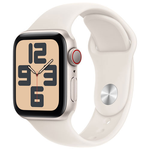 TELUS Apple Watch SE 40mm Starlight Aluminum Case w/ Starlight Sport Band - S/M - Monthly Financing