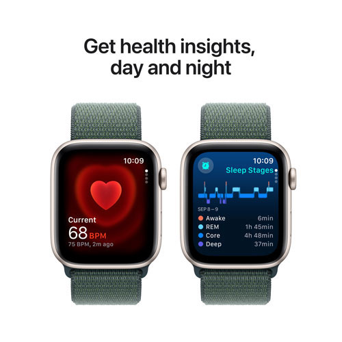 Apple Watch SE (GPS + Cellular) avec boîtier de 44 mm en aluminium comète et bracelet sport à rabat vert lacustre par Rogers - Financement mensuel