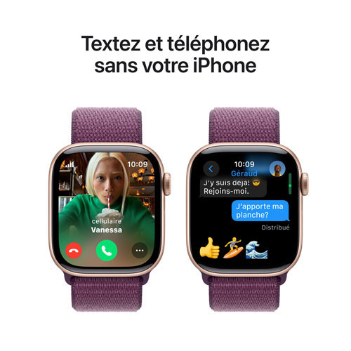 Virgin Plus Apple Watch Series 10 42mm Rose Gold Aluminum Case w/ Plum Sport Loop - Monthly Financing