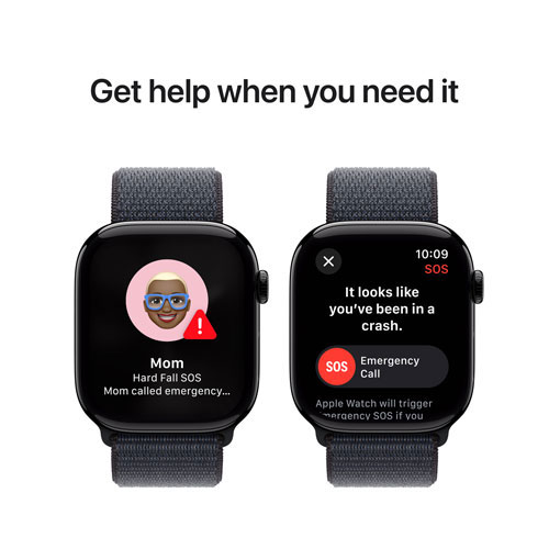 Apple Watch Series 10 (GPS + Cellulaire) avec boîtier de 46 mm en aluminium noir de jais et bracelet sport encre par Virgin Plus - Financement mensuel